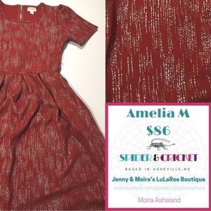 Elegant M Amelia LuLaRoe Dress, BNWT, Red